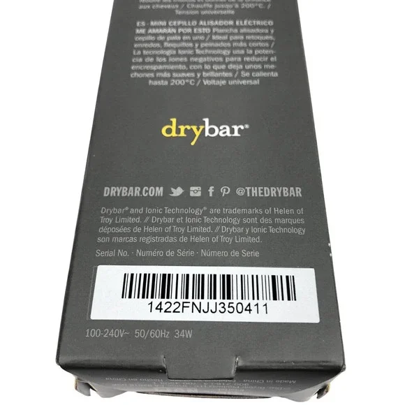 Drybar The Baby Brush Crush Heated Straightening Brush Travel Hair Straightener - Picture 10 of 10